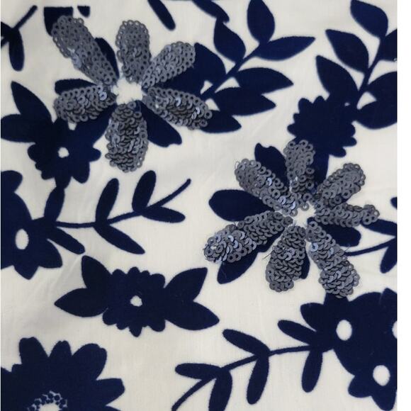 Zara Basic Shirt Womens Medium Sequins Ruffled Modern French Sleek Clean Blouse - Picture 4 of 8